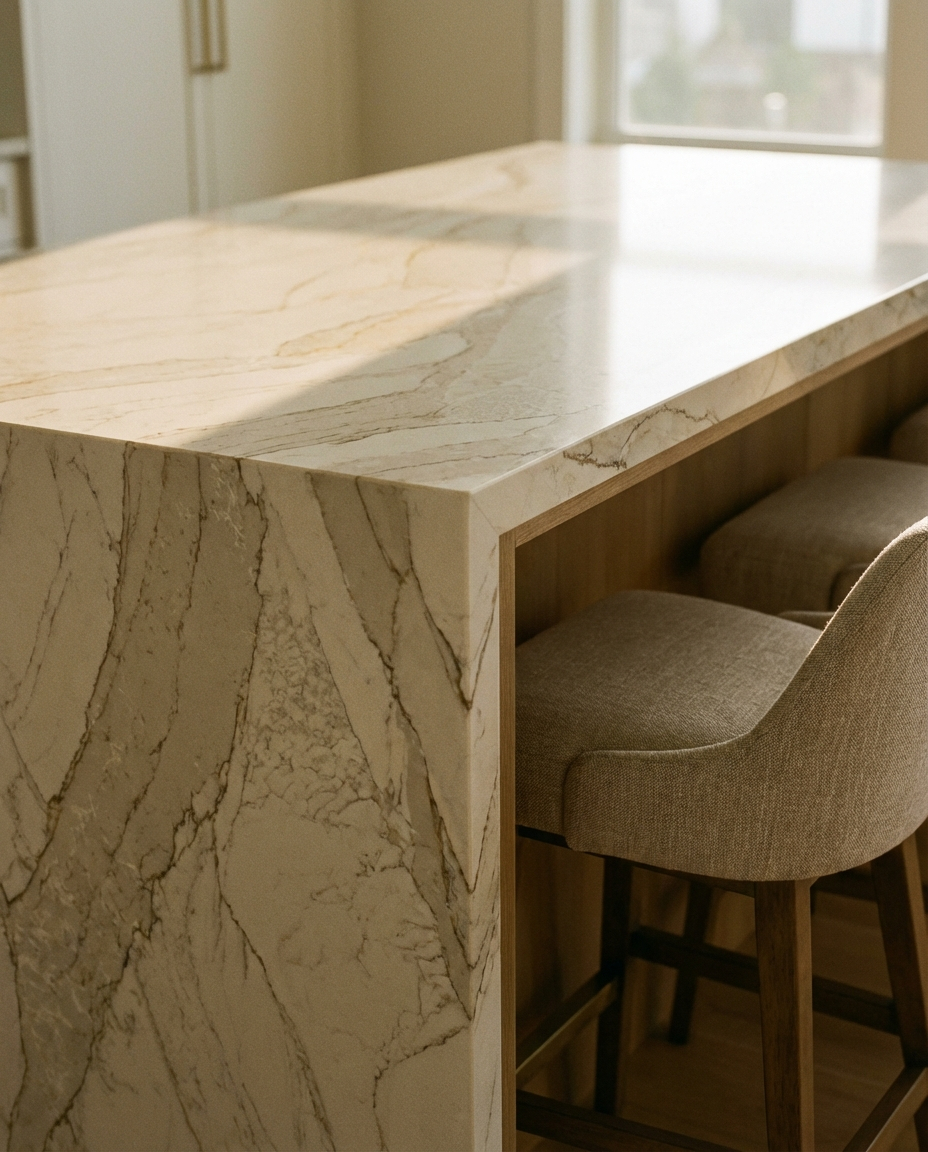 Custom countertop installation by Peter Street Cabinetry in Port Hope Ontario
